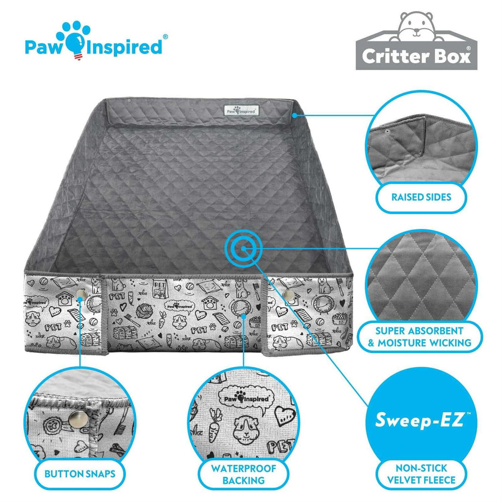 Washable Fleece Guinea Pig Cage Liner & Bedding with Raised Sides E84534