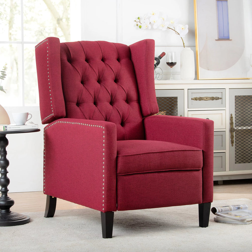 Red Manual Wing Chair Recliner Z294