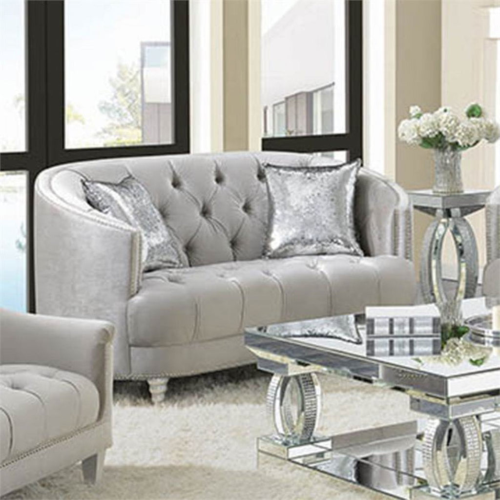 Grey Tufted Loveseat A205