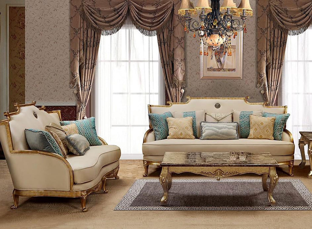 Gold & Light Beige Sofa Set 2Pcs B486869