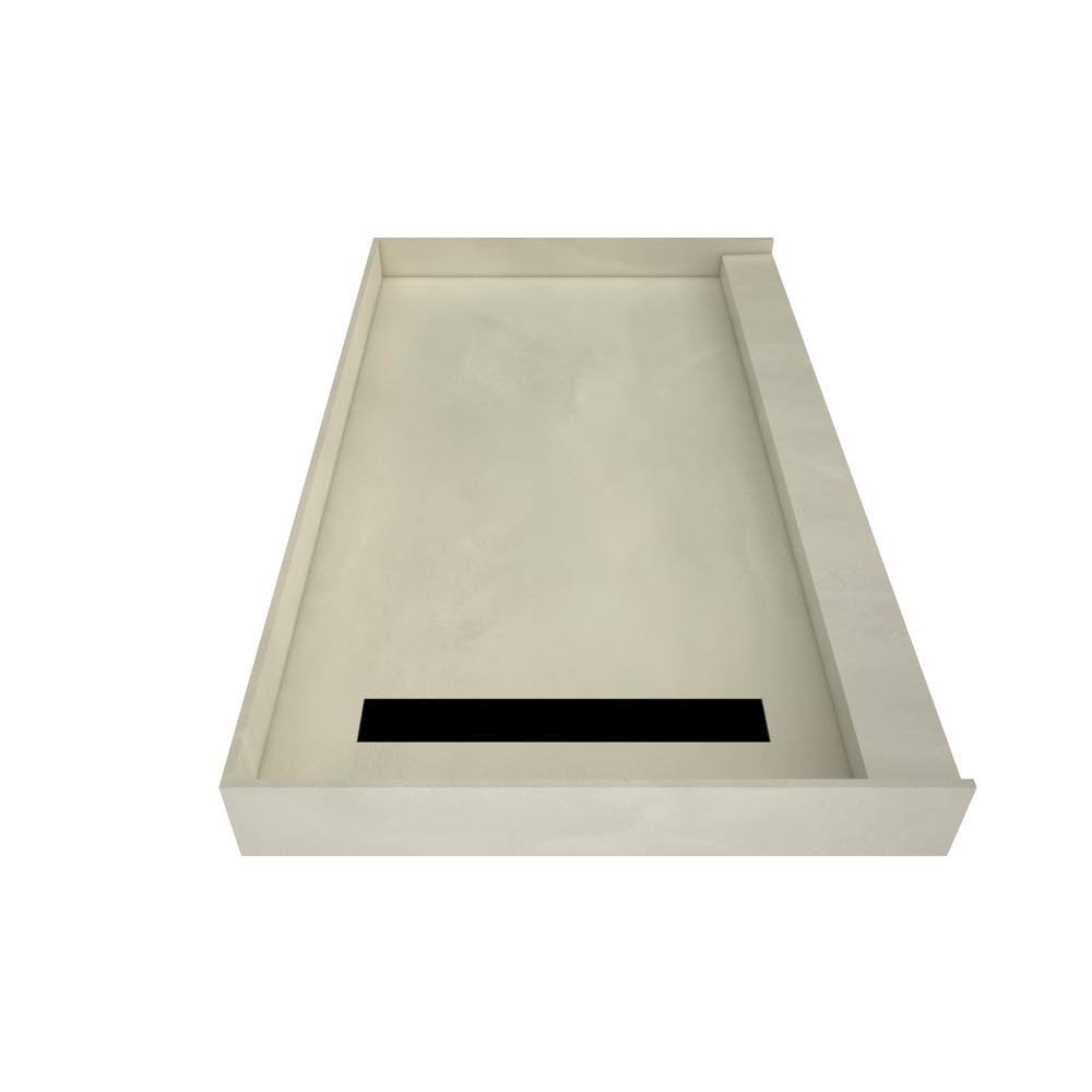 Matte Black Single Threshold Shower Base with Left Drain I302026