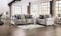 Light Gray Chenille Sofa and Loveseat B82171