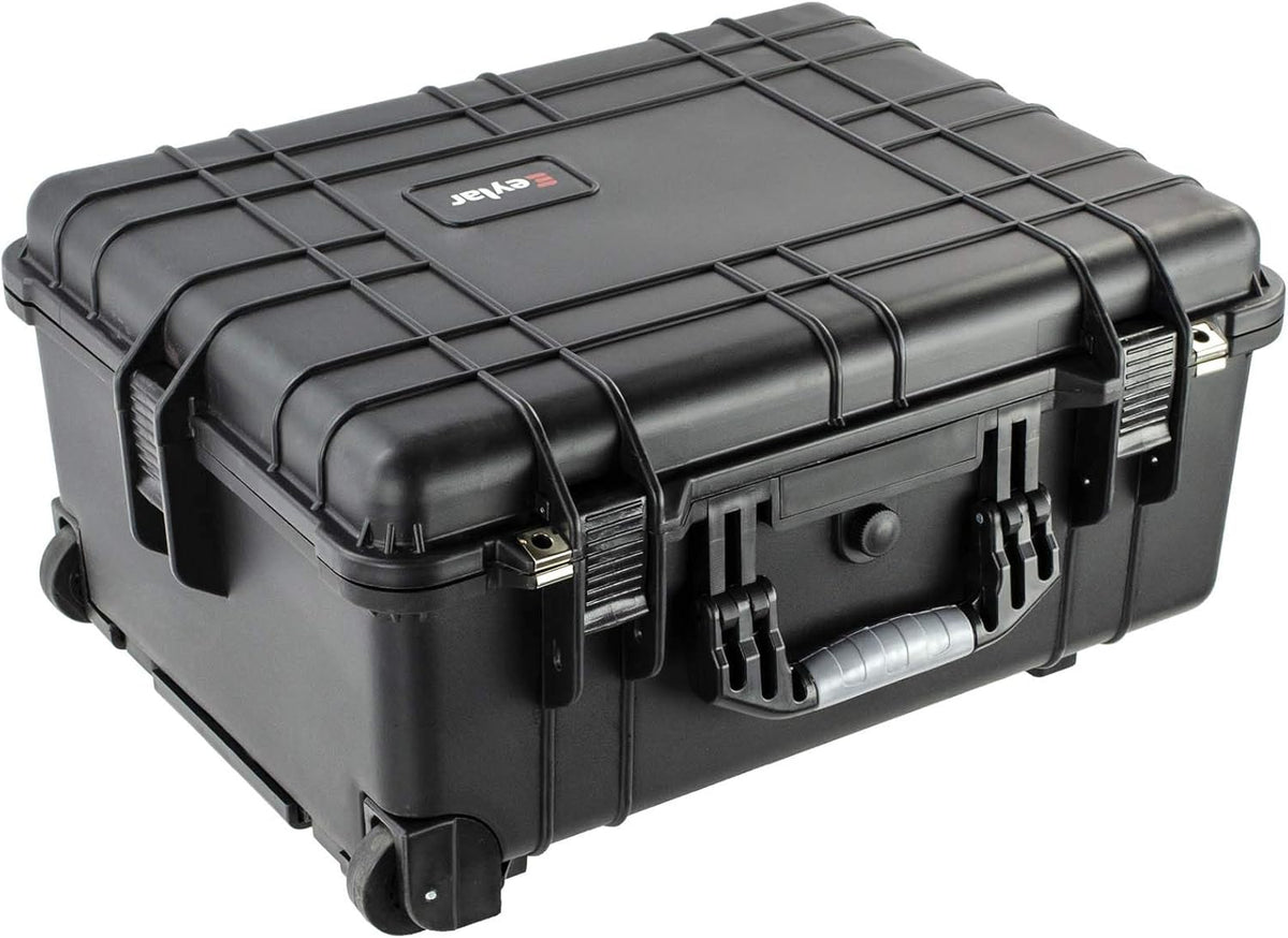 Medium 21 Protective Roller Camera Hard Case Water and Shock Resistant with Foam Black E2195