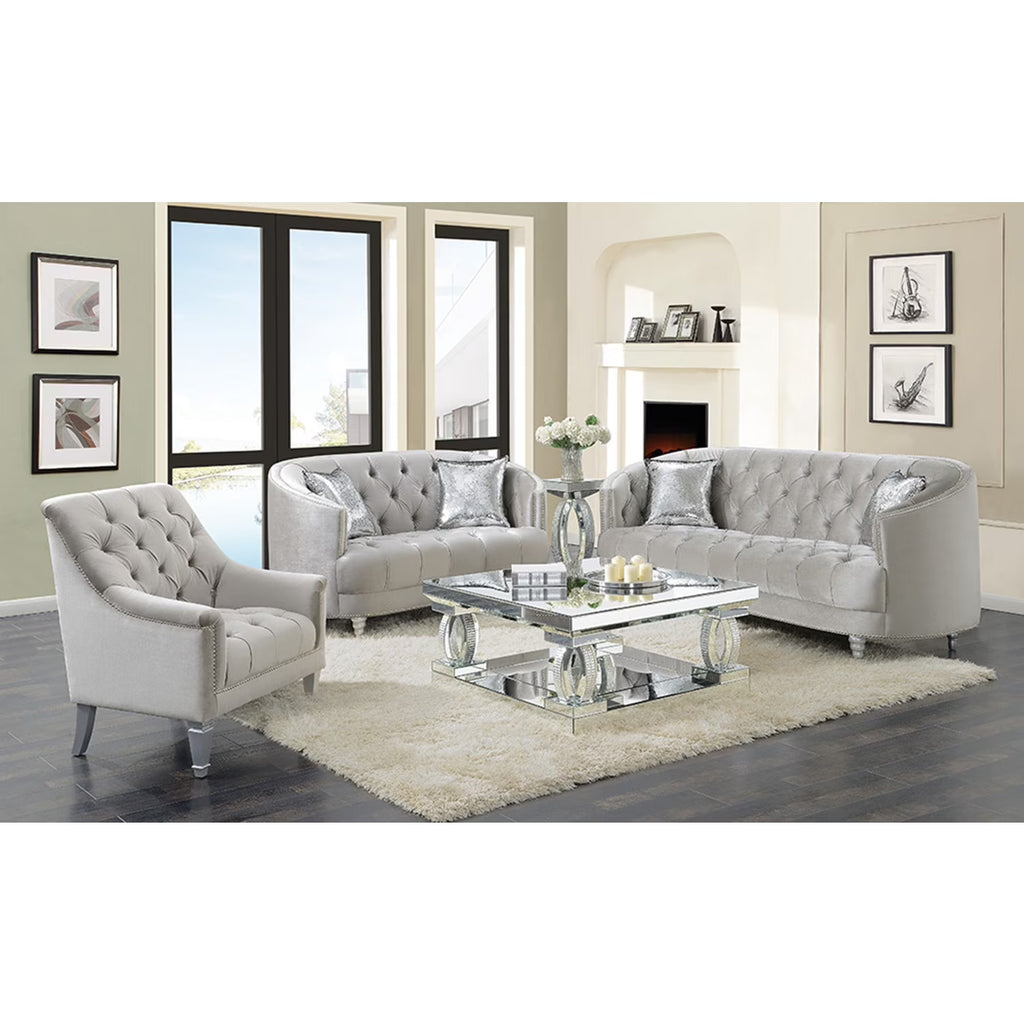 Grey Tufted Loveseat A205