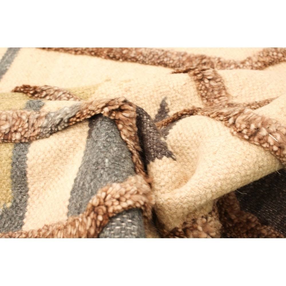 Ivory Wool Kilim Rug D6501
