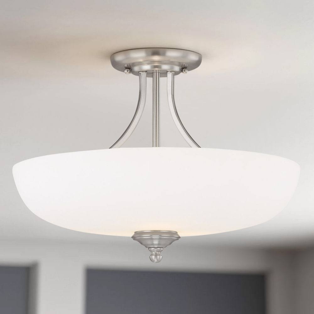 3 Light Semi-Flush Matte Nickel O30029