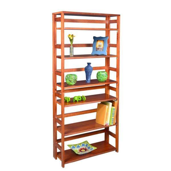 Cherry Wood 6-Shelf Standard Bookcase Y487280