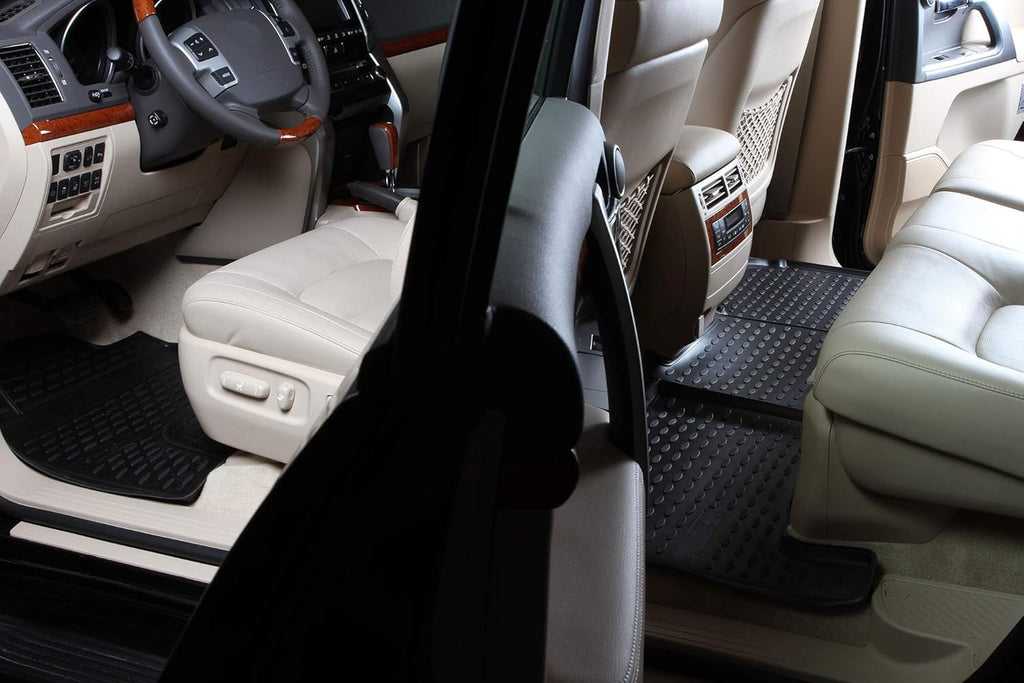 Black Floor Mats Front & 2nd Row Seat Liner Set J993478