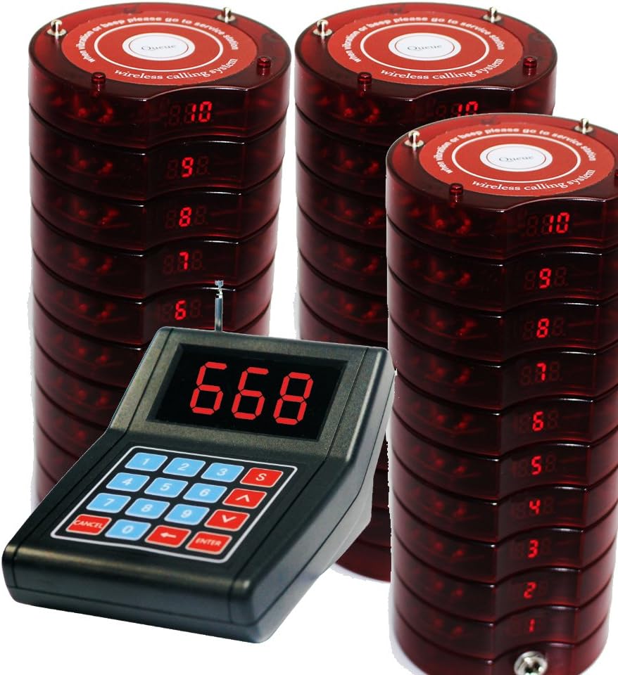 30 Coaster Pagers + 1 Keypad Wireless Calling System S272240