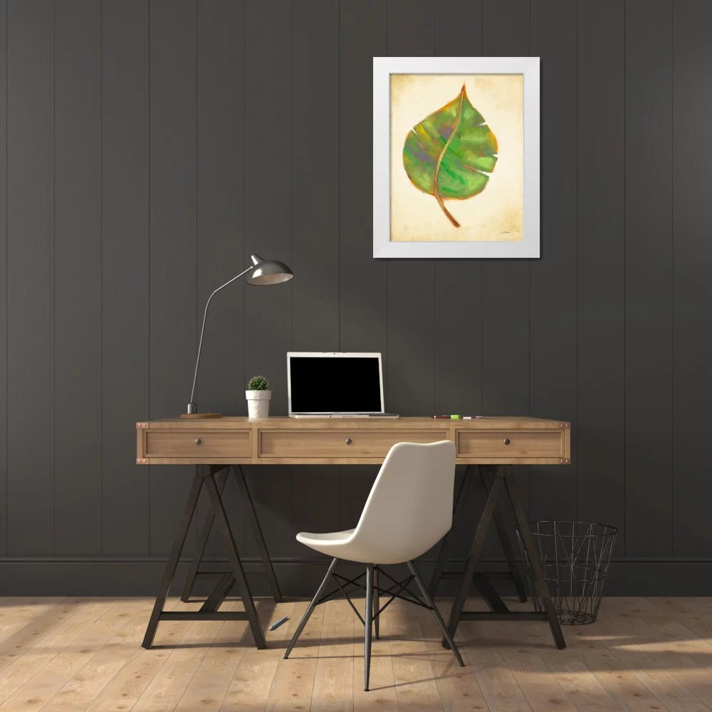 White Modern Wood Framed Art Print G5650
