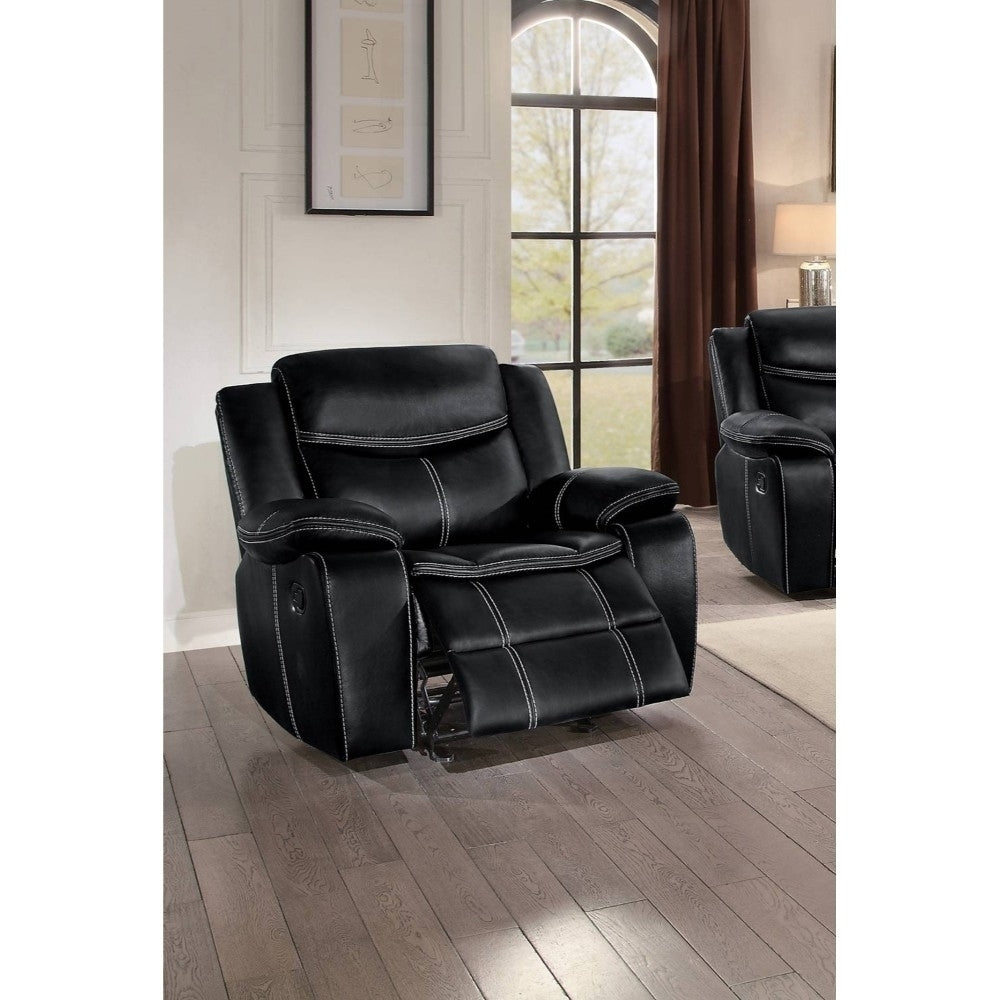 Black Faux Leather Gel Glider Reclining Chair T974202