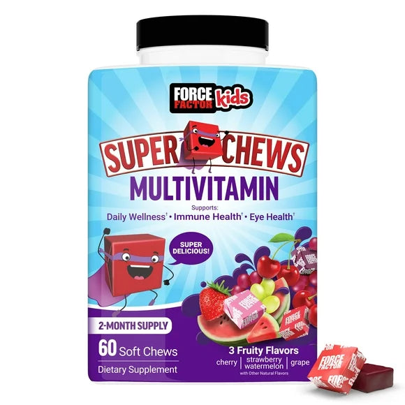 Kids Multivitamin Chews with 18 Vitamins Minerals Antioxidants 60 Chews T170577