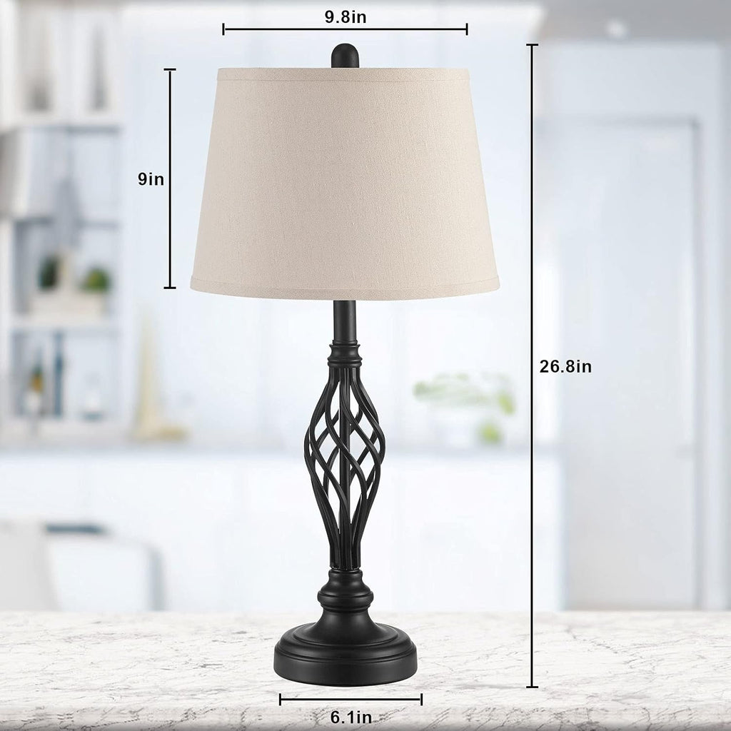 Set of 2 Table Lamps 27'' Spiral Cage Design K914