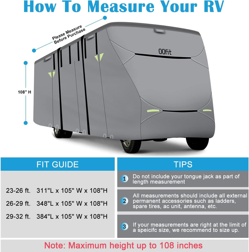 Upgraded 5-ply Class C RV Cover Fits 23'-26' RVs J352347