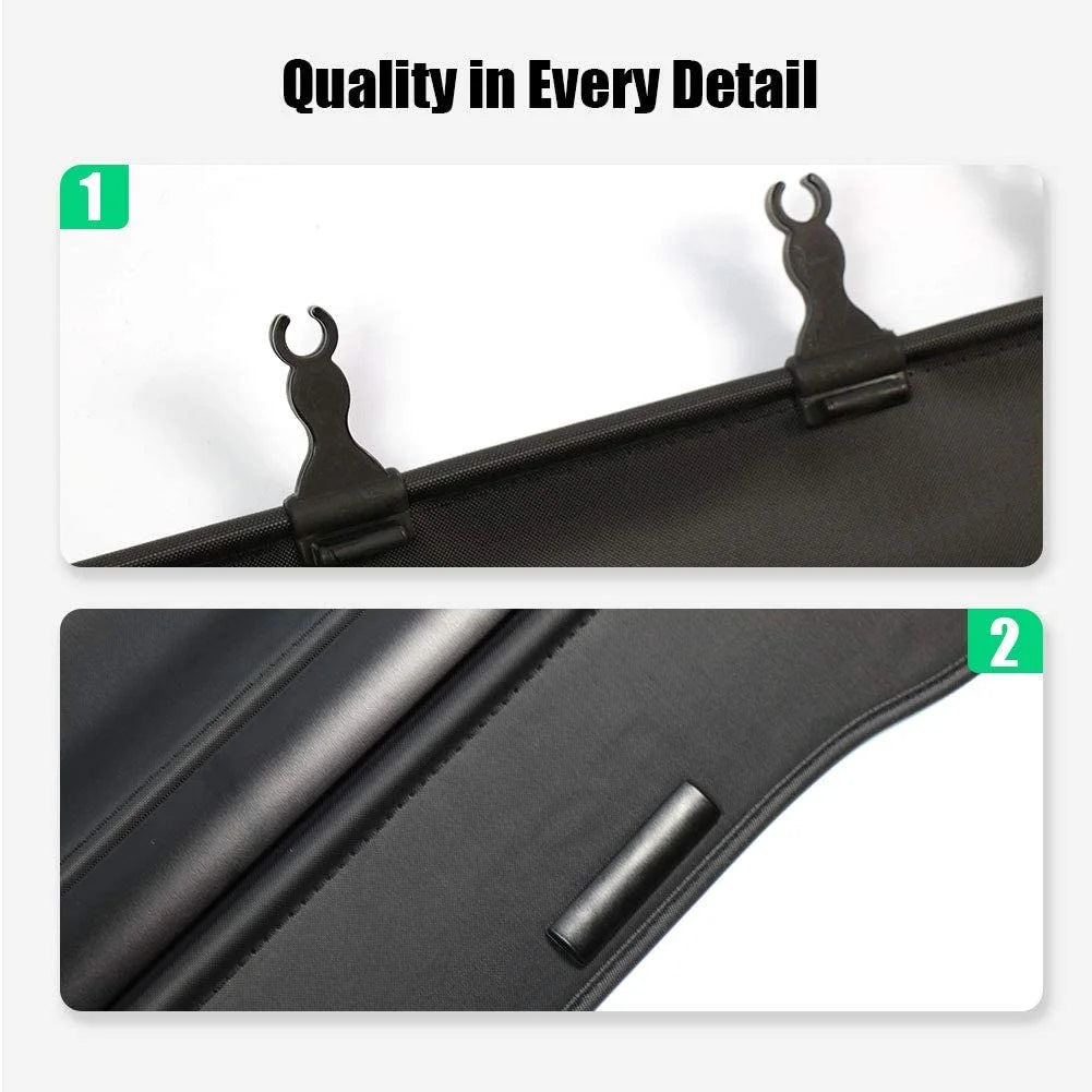 Retractable Cargo Cover for Subaru Forester SUV, Black Rear Trunk Privacy Shade B224