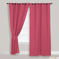 Hot Pink Faux Suede Grommet Curtain Panel Set 54x84 A2211