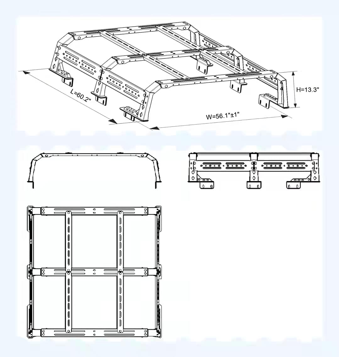 Steel Truck Bed Rack Cargo Carrier G5054