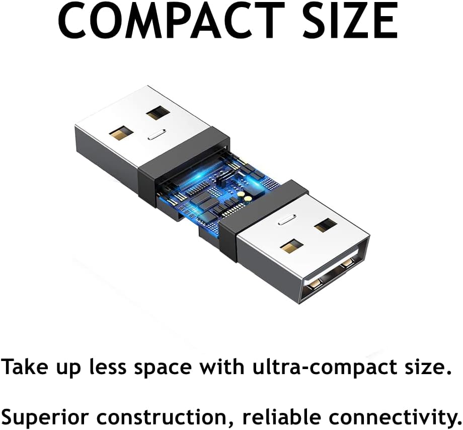 USB 2.0 Panel Mount Coupler, Female to Female Bulkhead Extension Adapter with Dustcap, Pack of 2 O4282
