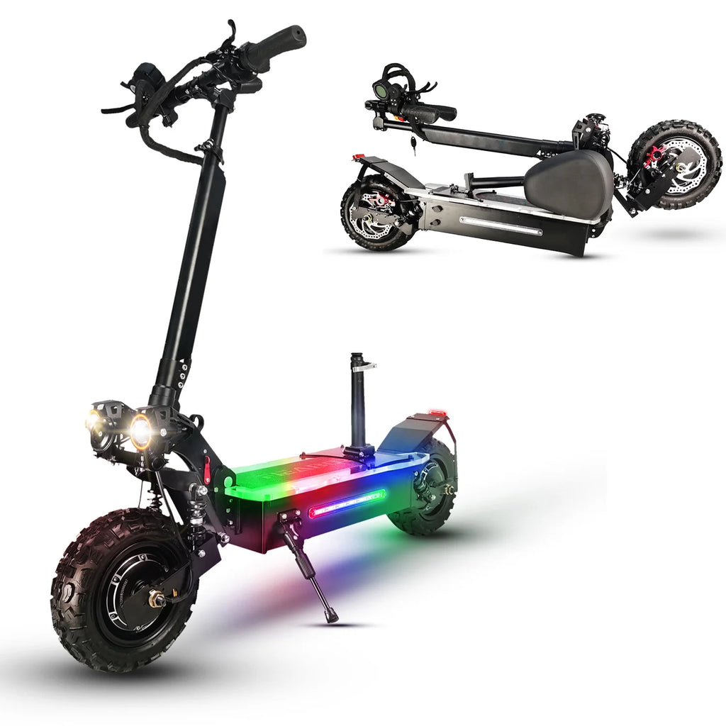 Electric Scooter with Seat, Dual Drive 5600W Motors, 60V/27AH Battery B131431