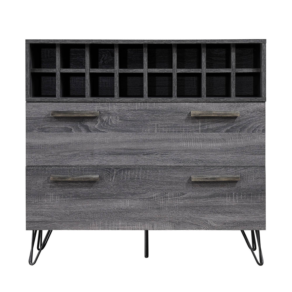 Bar Cabinet in Sonoma Gray Oak and Black A96935