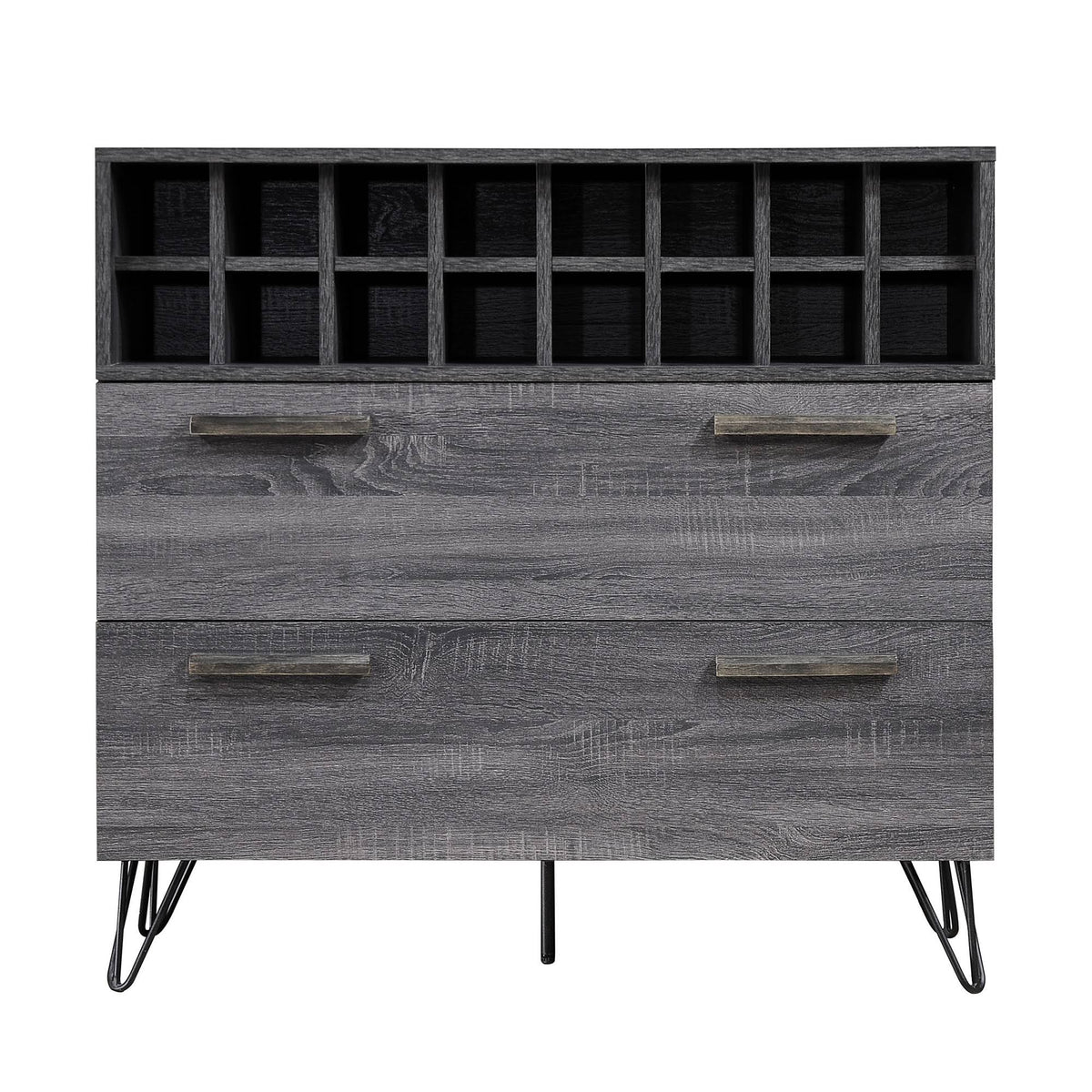Bar Cabinet in Sonoma Gray Oak and Black A96935