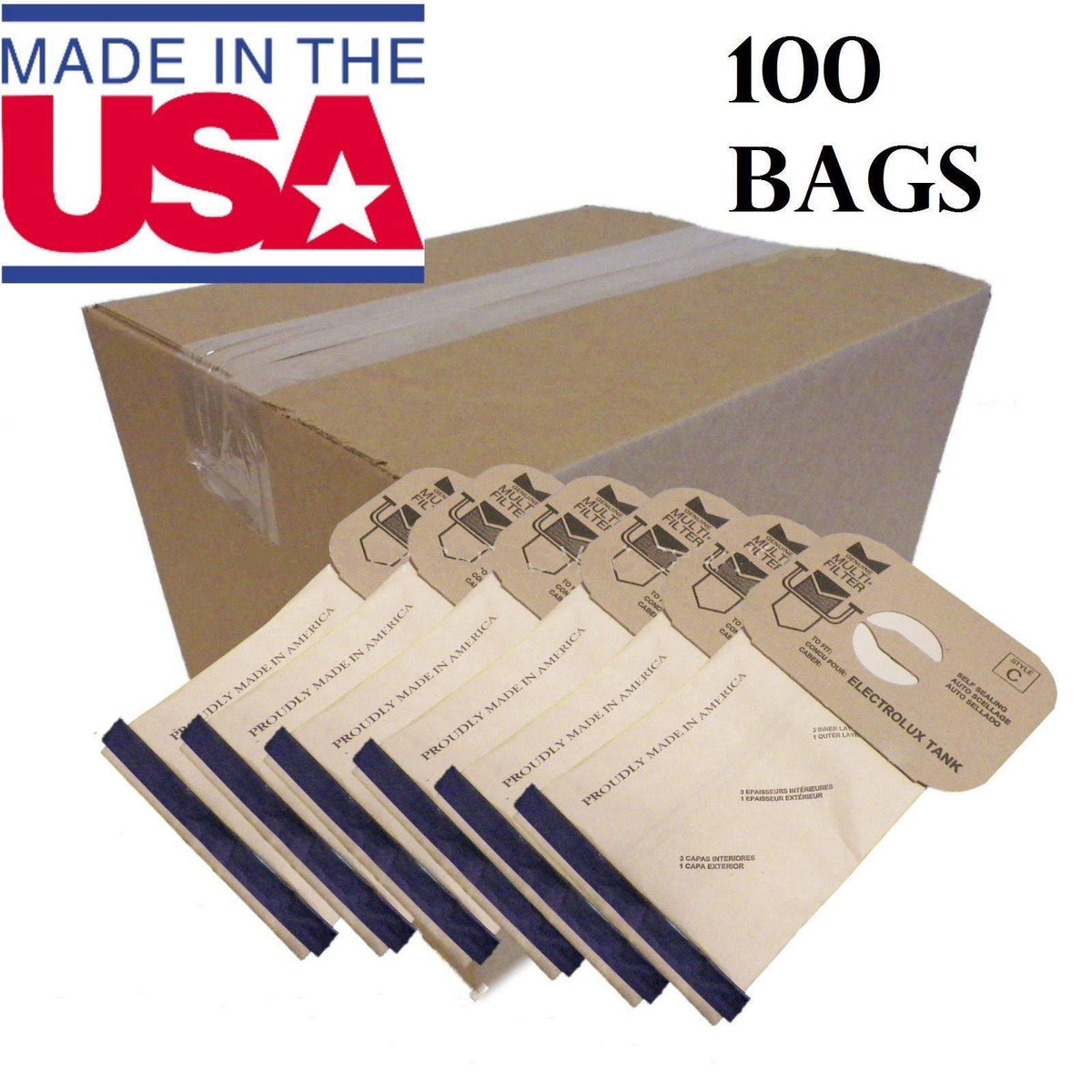 100 Aerus Electrolux Canister Style C Vacuum Cleaner Bags X86695