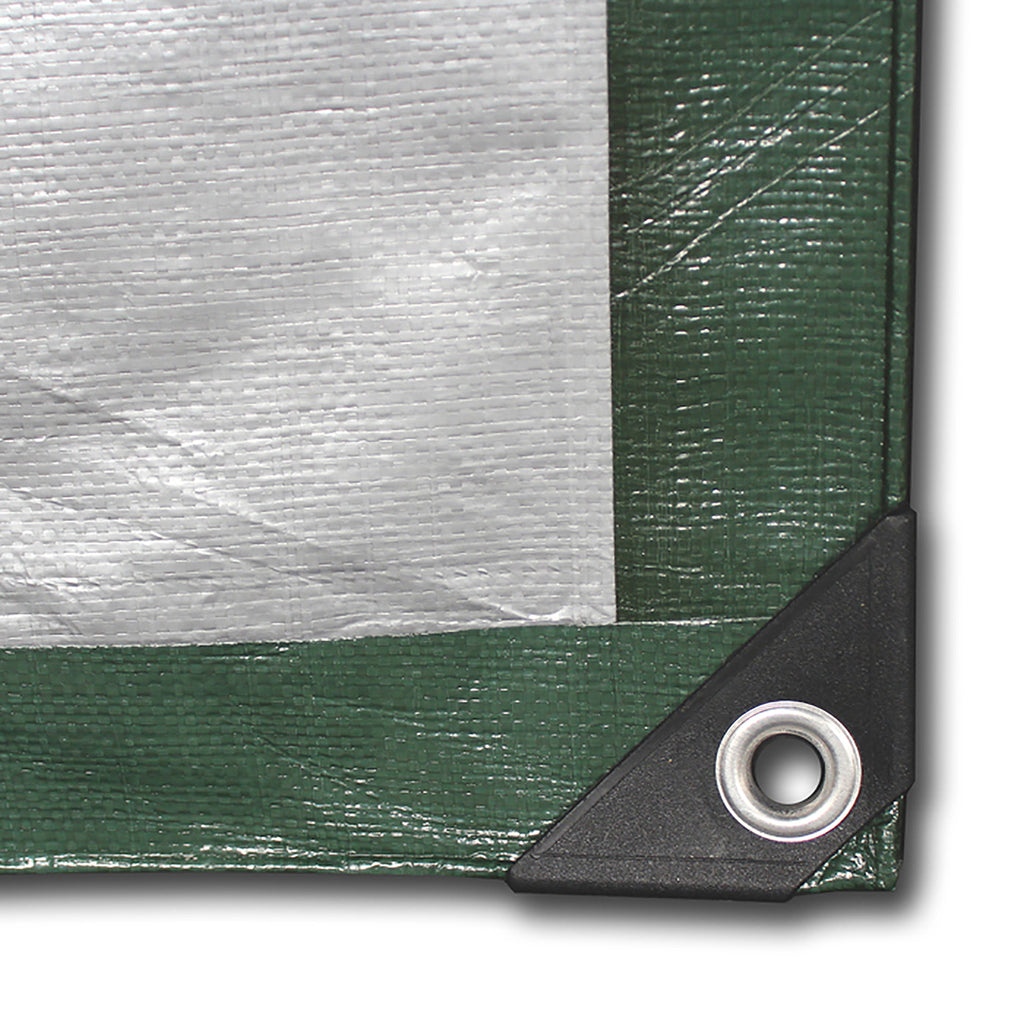 Green/Silver Heavy Duty Polyethylene Tarp, 12’ x 14’, 5 oz. A844