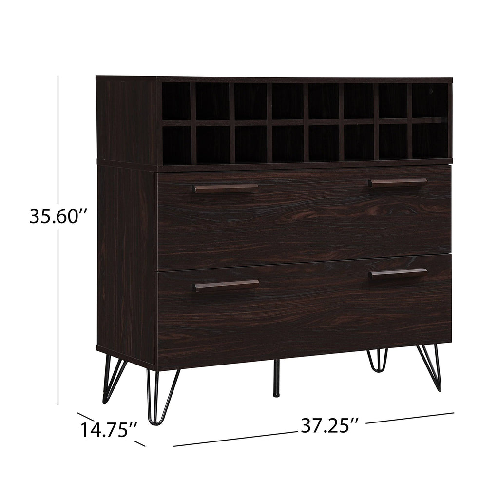 Bar Cabinet in Sonoma Gray Oak and Black A96935