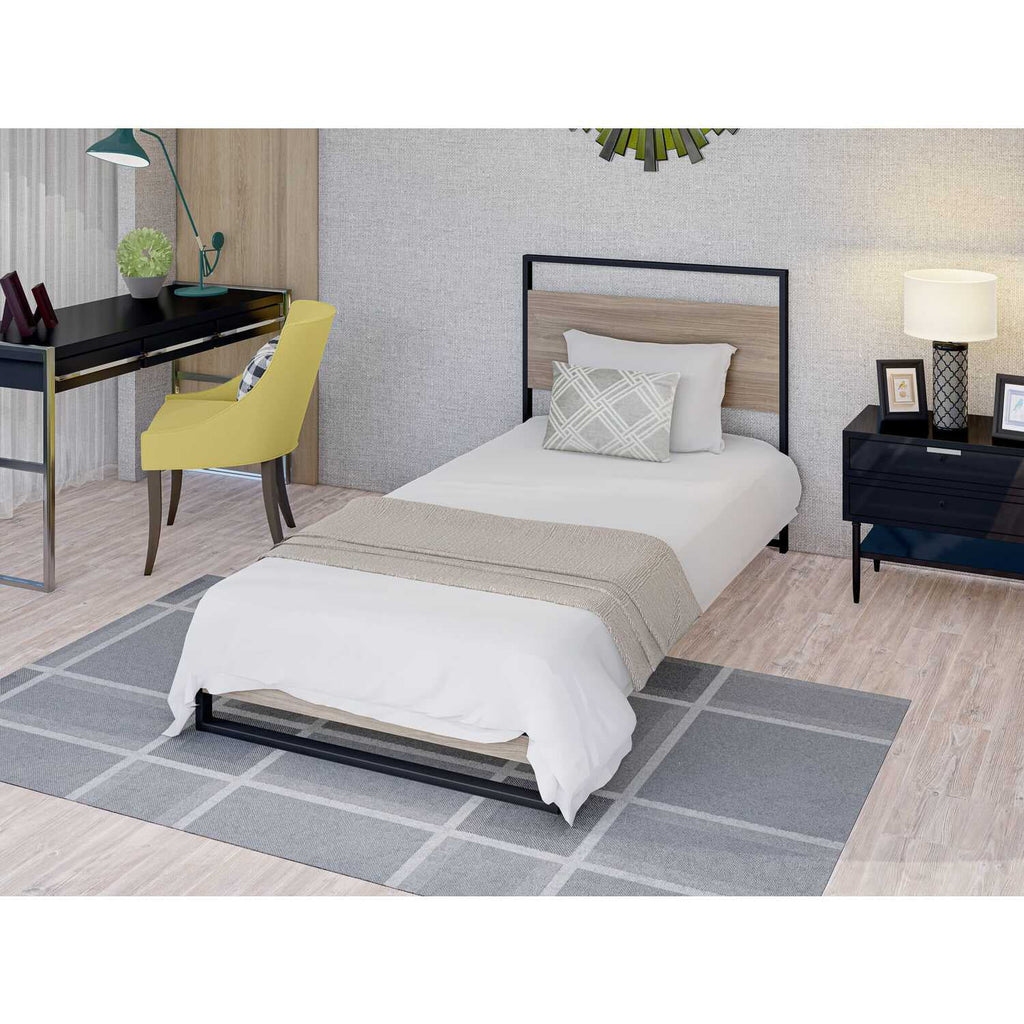 Metal and Wood Twin Bed Frame P74858