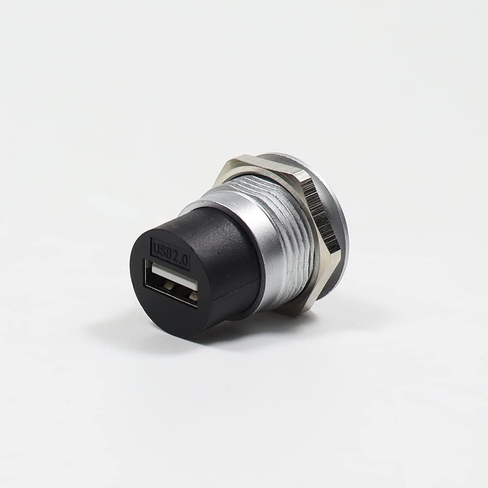 USB 2.0 Panel Mount Coupler, Female to Female Bulkhead Extension Adapter with Dustcap, Pack of 2 O4282
