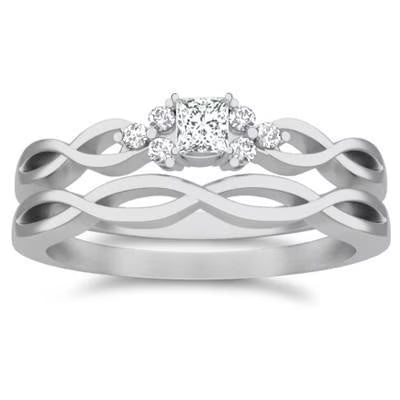1.50 Carat Princess Cut Moissanite Ring Set on 10k Gold Q87013