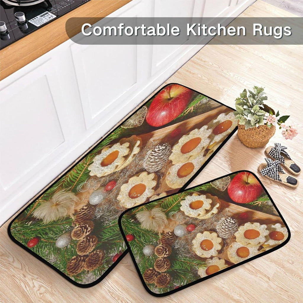 Gingersnap Kitchen Mats Set of 2 Non Slip Anti Fatigue Floor Runner Rug E440
