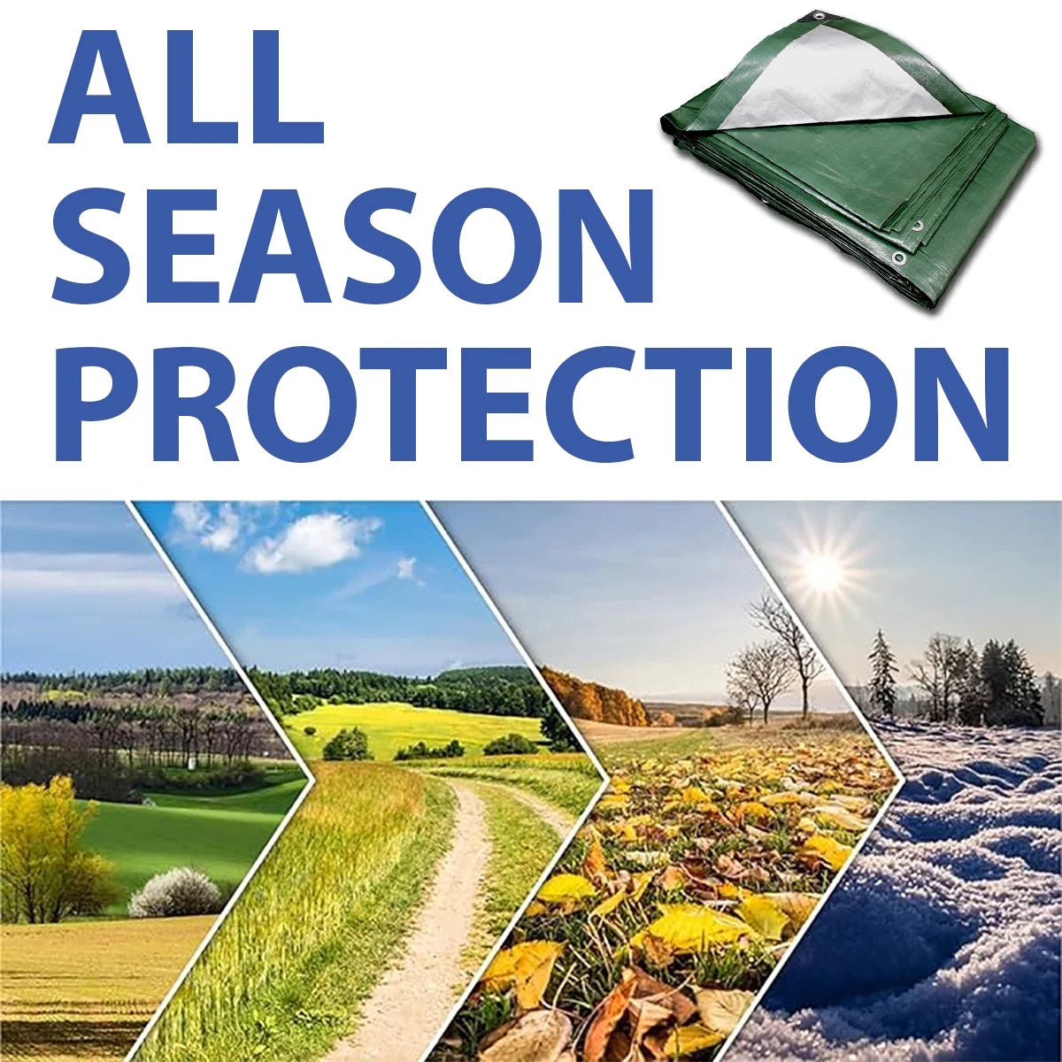 Green/Silver Heavy Duty Polyethylene Tarp, 12’ x 14’, 5 oz. A844