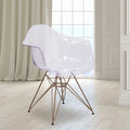 Transparent Side Chair with Gold Base U3090