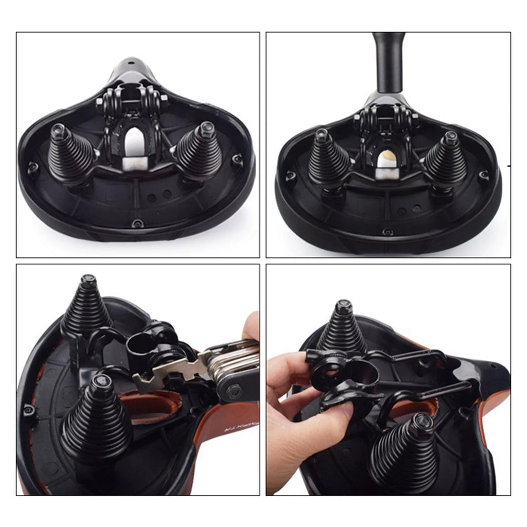 Brown Gel Waterproof Bike Seat Cushion with Taillight H83641