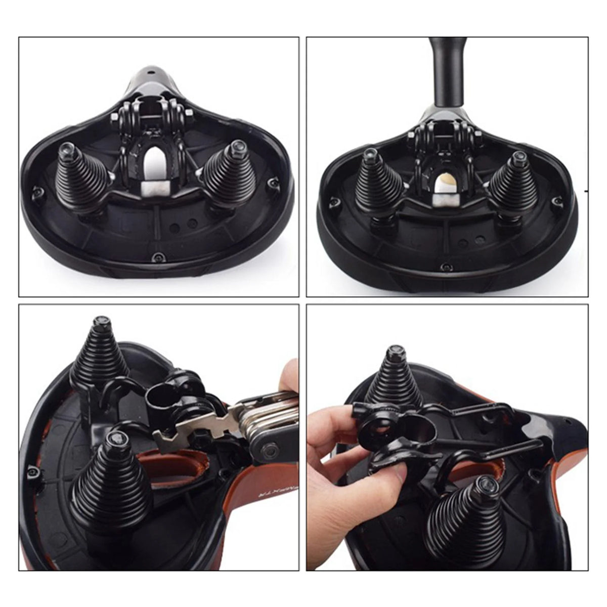 Brown Gel Waterproof Bike Seat Cushion with Taillight H83641