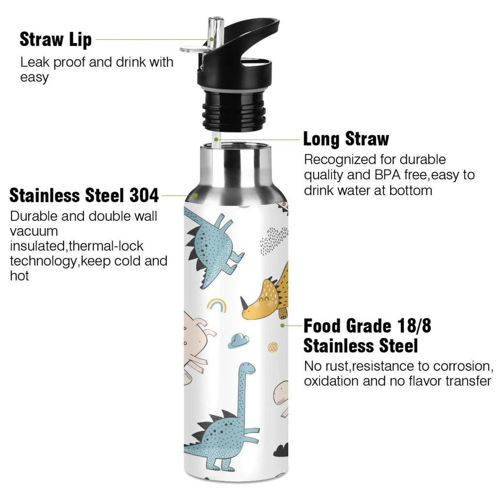 Stainless Steel Insulated Water Bottle with Straw Lid U166590