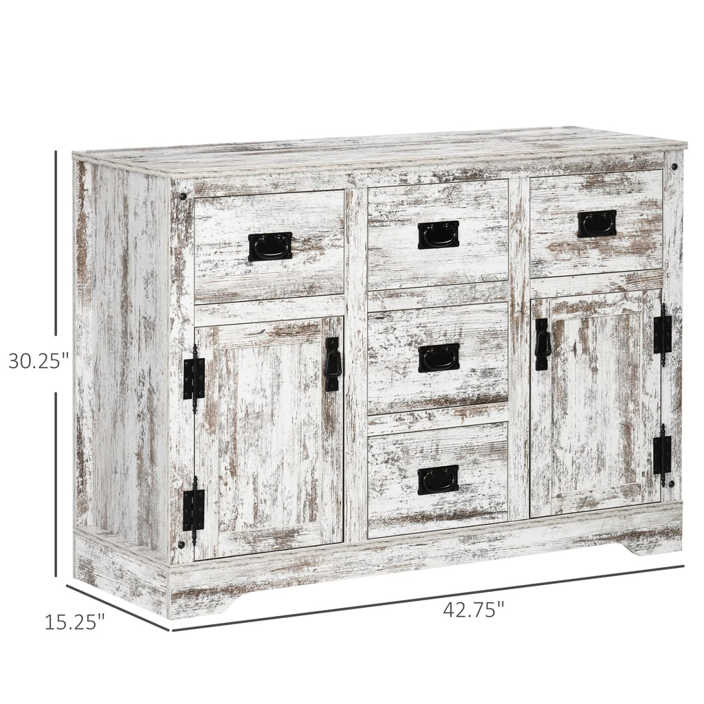 White 5 Drawer Buffet Cabinet W308532