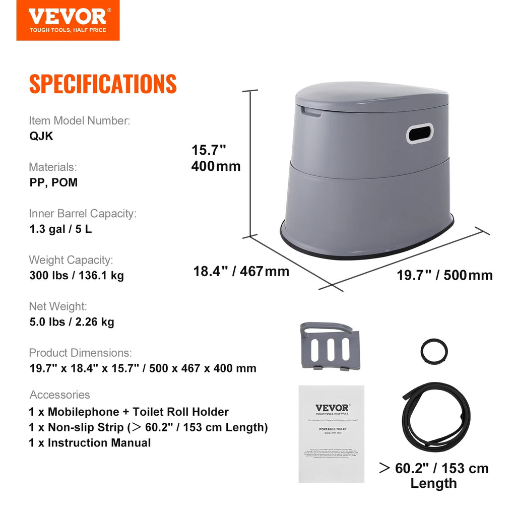 Portable Camping Toilet with Lid F503642
