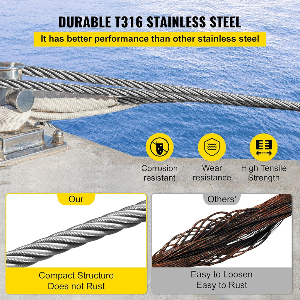 Stainless Steel 1/8 x 1000ft Braided Aircraft Cable O276896