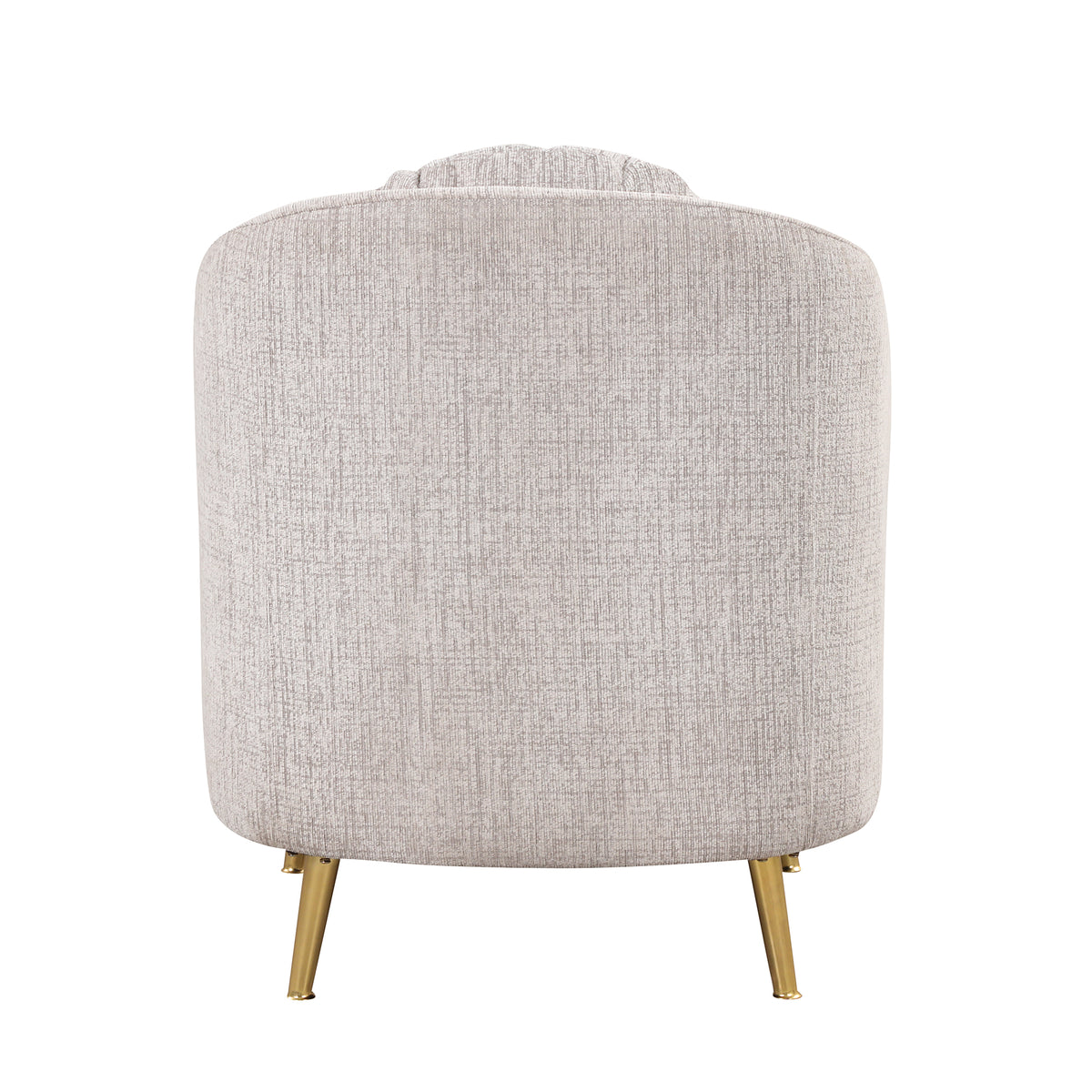 Light Grey Upholstered Accent Chair with Lumbar Pillow and Metal Legs I4627