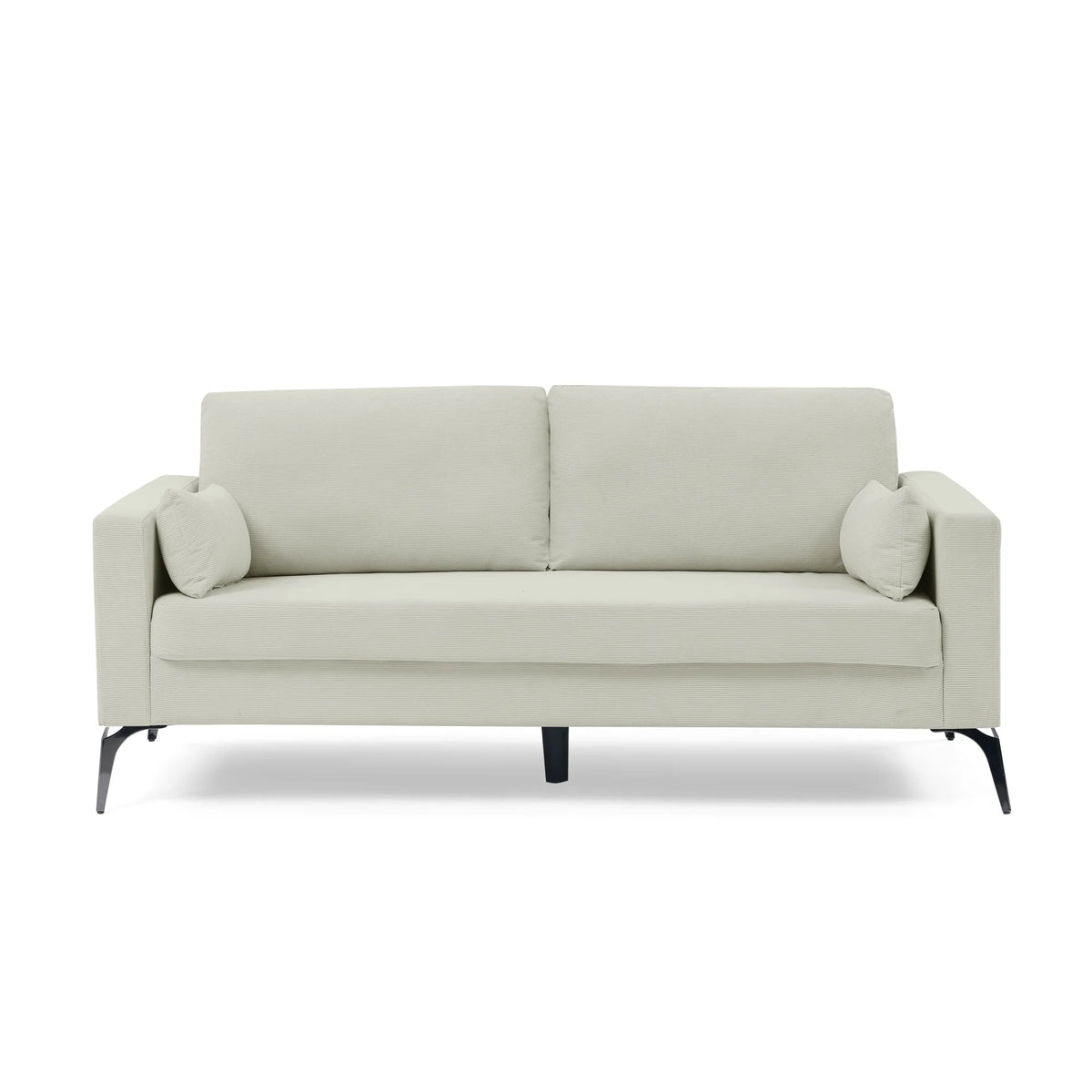 Beige Corduroy 3-Seater Sofa with Square Arms R850819