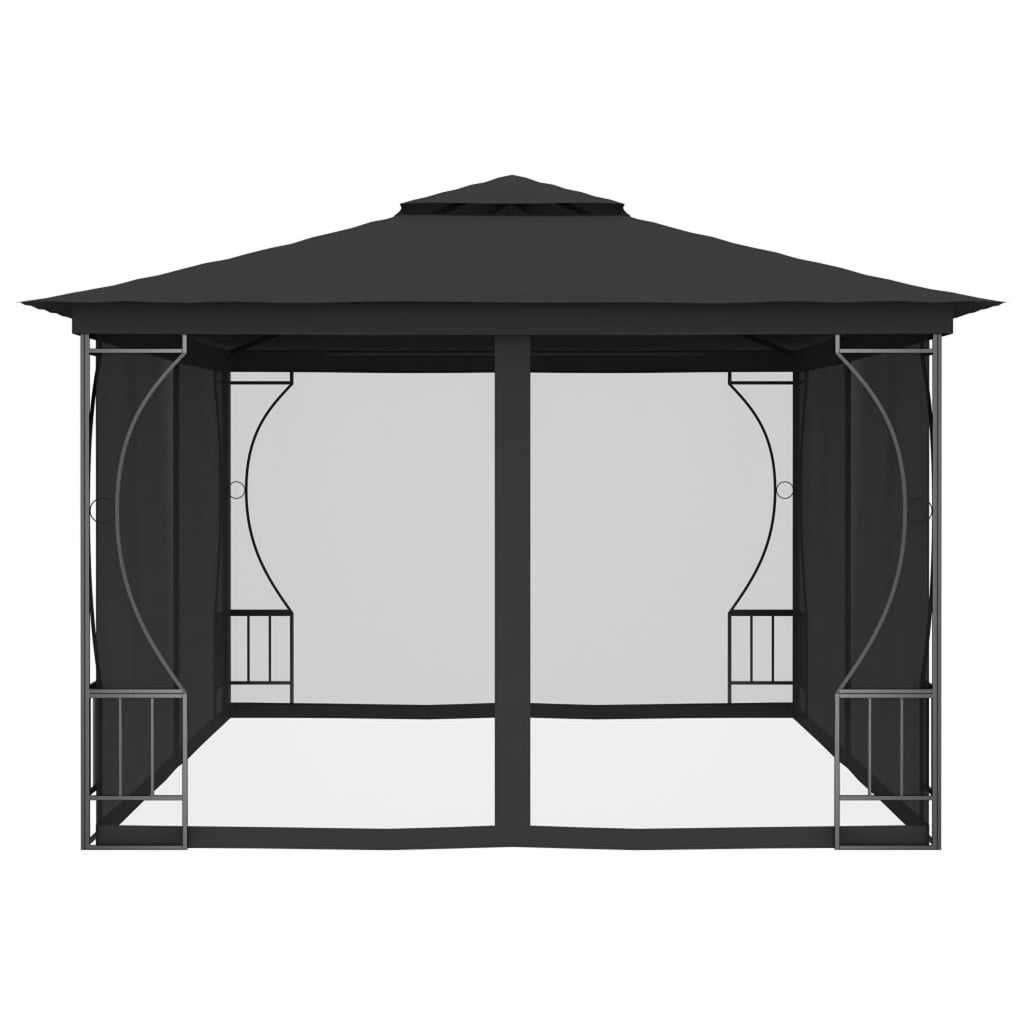 9.8'x13.1'x8.7' Anthracite Gazebo with Nets X753