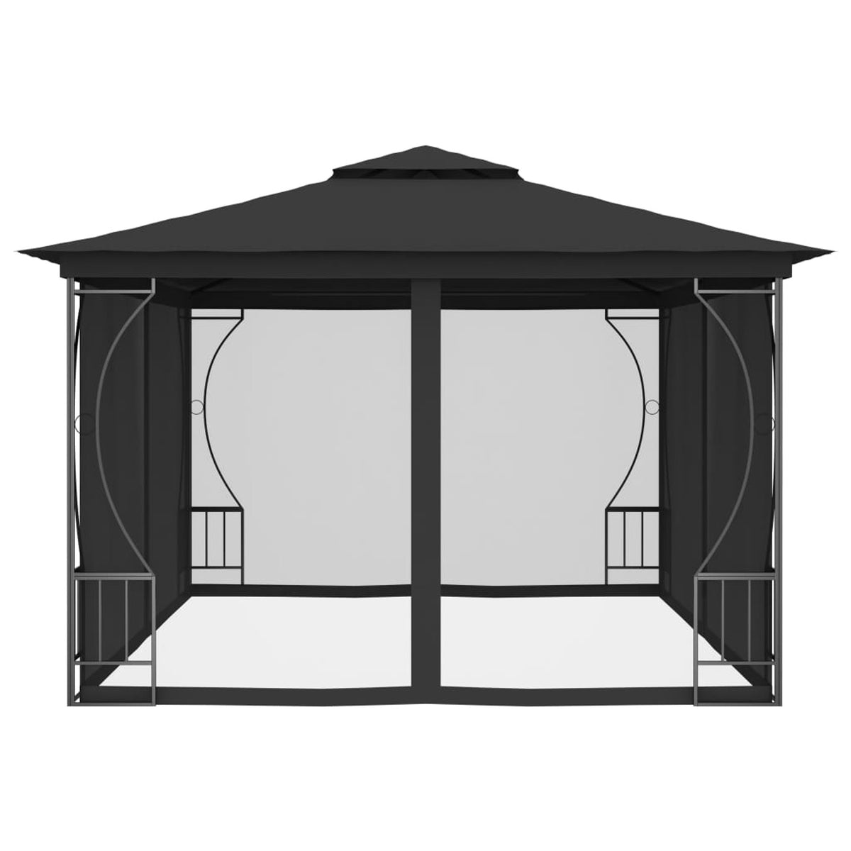 9.8'x13.1'x8.7' Anthracite Gazebo with Nets X753