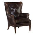 Dark Brown Leather Wing Club Chair S66825