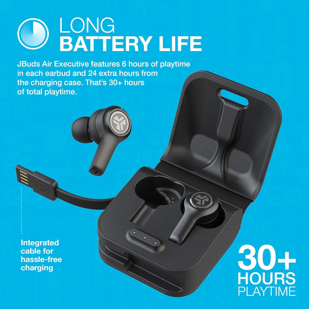 True Wireless Bluetooth Earbuds with Charging Case, Black, Bluetooth 5.0, Pack of 2 W499