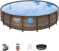 Brown 18' x 48" Above Ground Swimming Pool Set with Filter Pump and Ladder C733316
