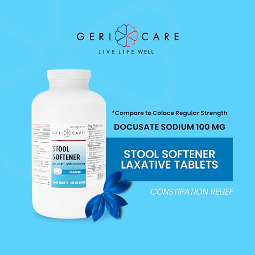 Docusate Sodium Stool Softeners 100mg Crushable Tablets 200 Count K67195