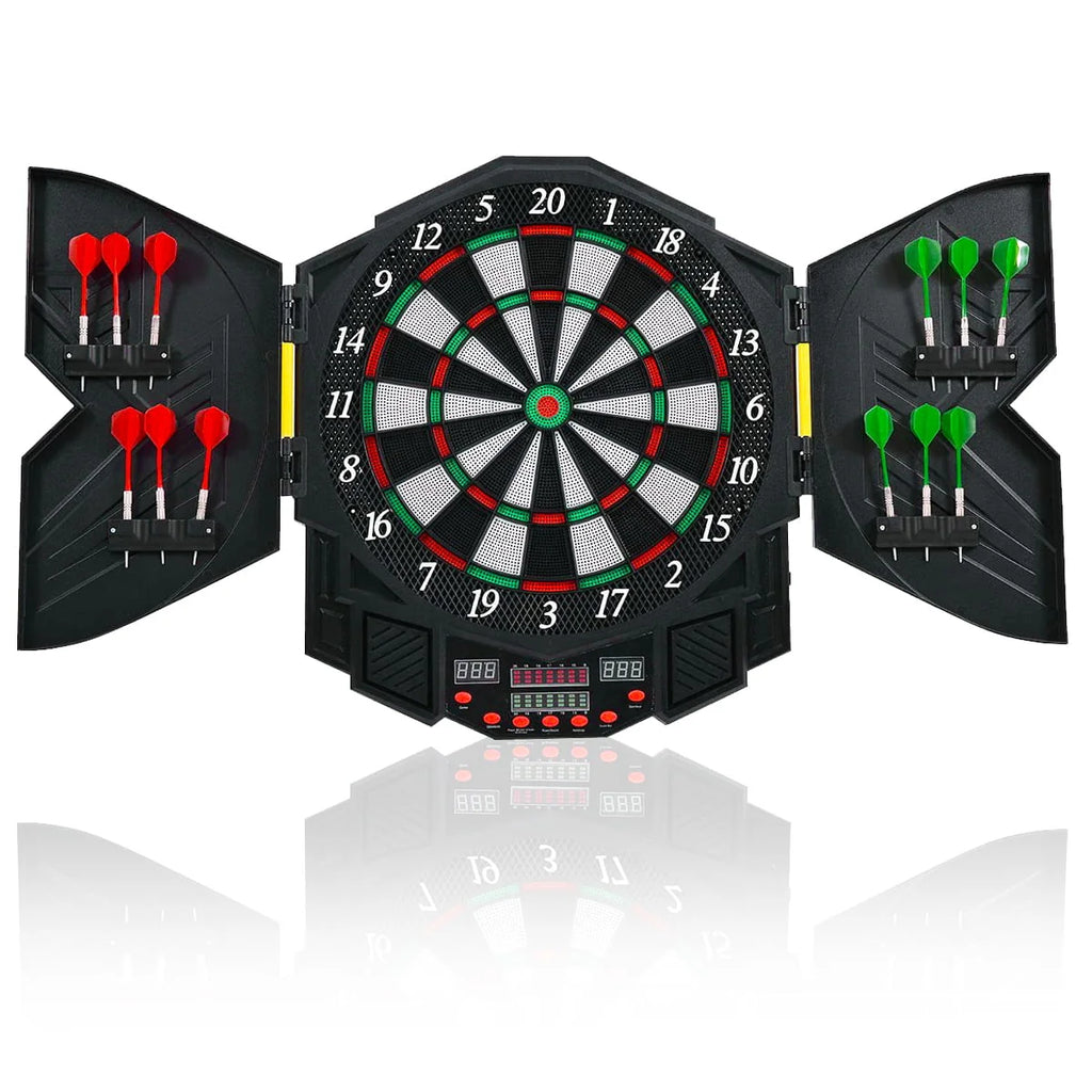 Electronic Dartboard Cabinet Set with 12 Darts Q63428