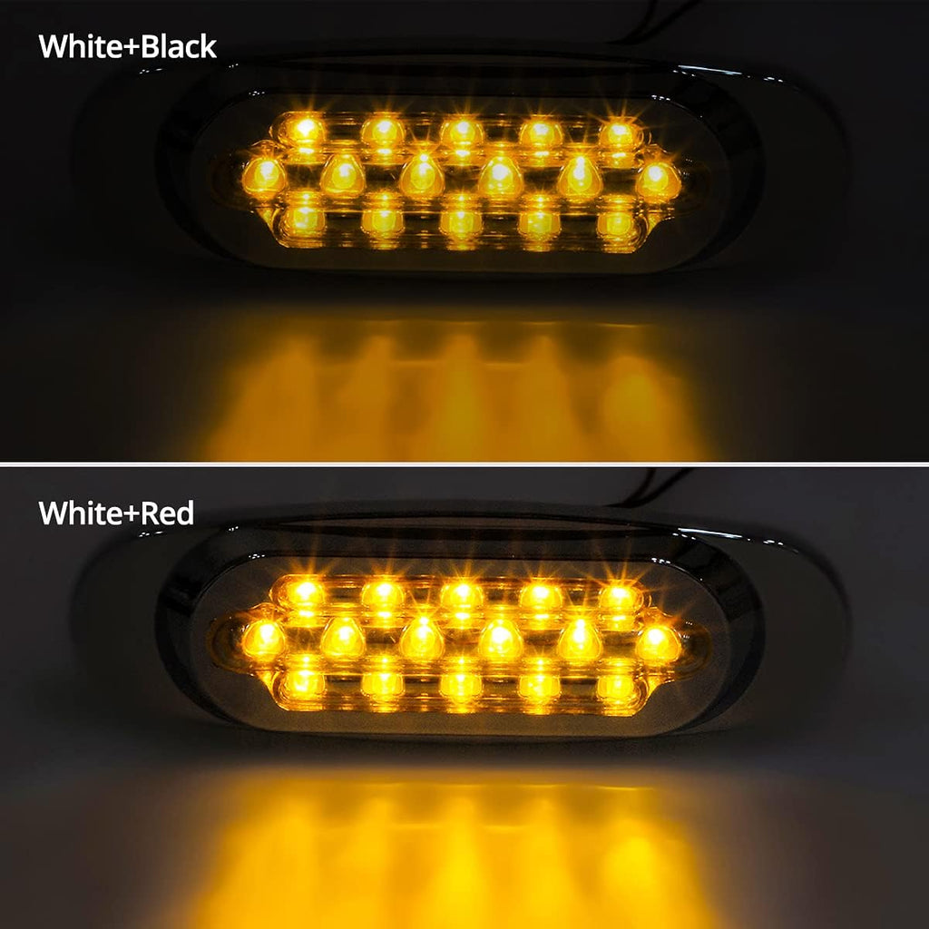 14Pcs 6.5" Inch Amber LED Side Marker Lights Surface Mount Turn Signals 12V Pack of 2 Z8729